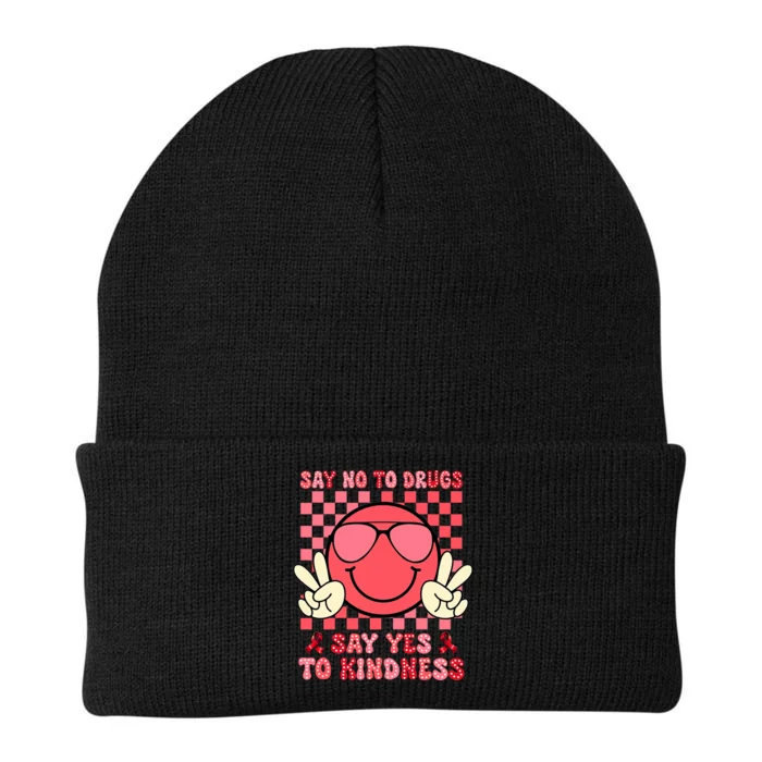 Say No Say Yes To Kindness Red Ribbon Week Smile Face Knit Cap Winter Beanie