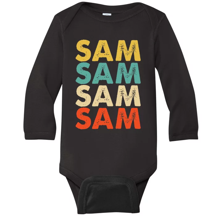 Sam Name Baby Long Sleeve Bodysuit