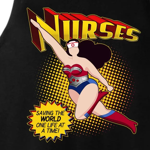 Superhero Nurses Saving The World One Life At A Time Ladies Tri-Blend Wicking Tank