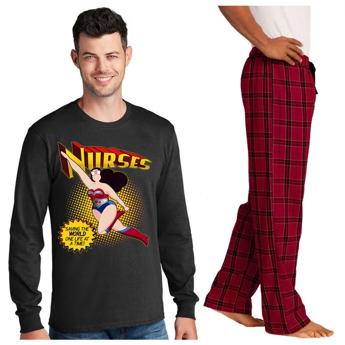 Superhero Nurses Saving The World One Life At A Time Long Sleeve Pajama Set