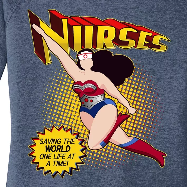 Superhero Nurses Saving The World One Life At A Time Women's Perfect Tri Tunic Long Sleeve Shirt