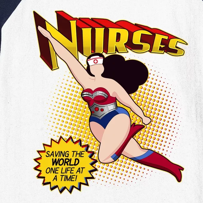 Superhero Nurses Saving The World One Life At A Time Baseball Sleeve Shirt