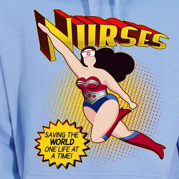 Superhero Nurses Saving The World One Life At A Time Unisex Surf Hoodie