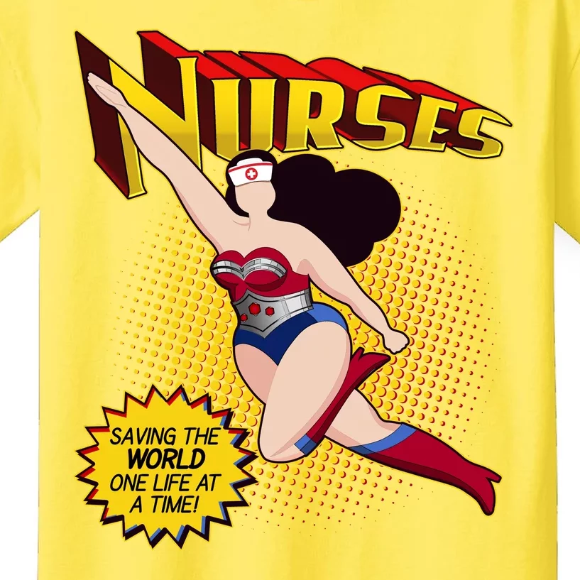 Superhero Nurses Saving The World One Life At A Time Kids T-Shirt