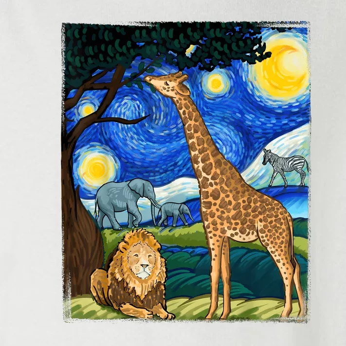 Safari Night Starry Night Zoo Animals Animal Art Safari Toddler Long Sleeve Shirt