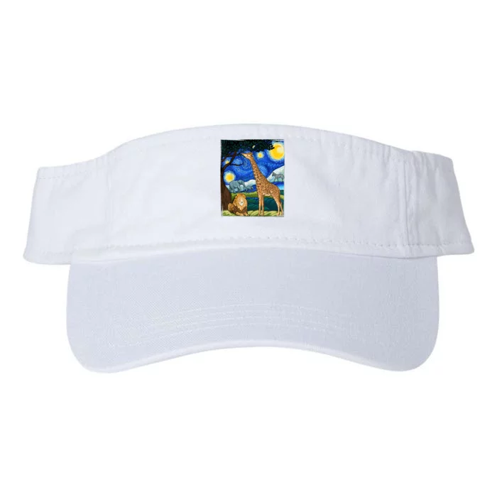 Safari Night Starry Night Zoo Animals Animal Art Safari Valucap Bio-Washed Visor