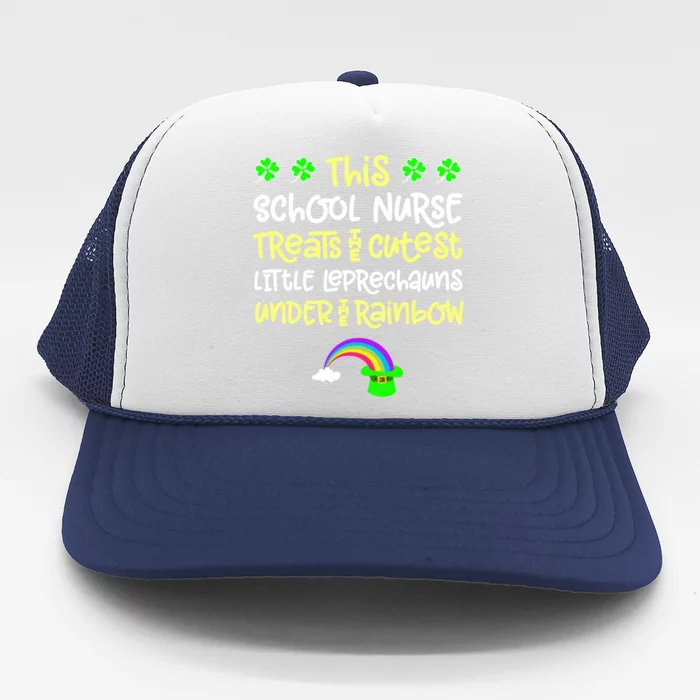 School Nurse St Patrick Day Leprechauns Rainbow Paddy Green Gift Trucker Hat