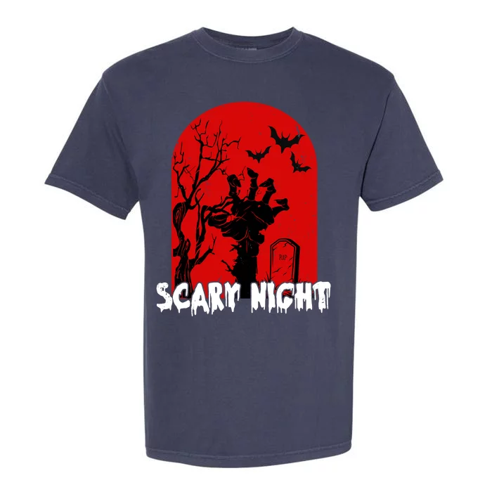 Scary Night Spooky Graveyard Halloween Garment-Dyed Heavyweight T-Shirt