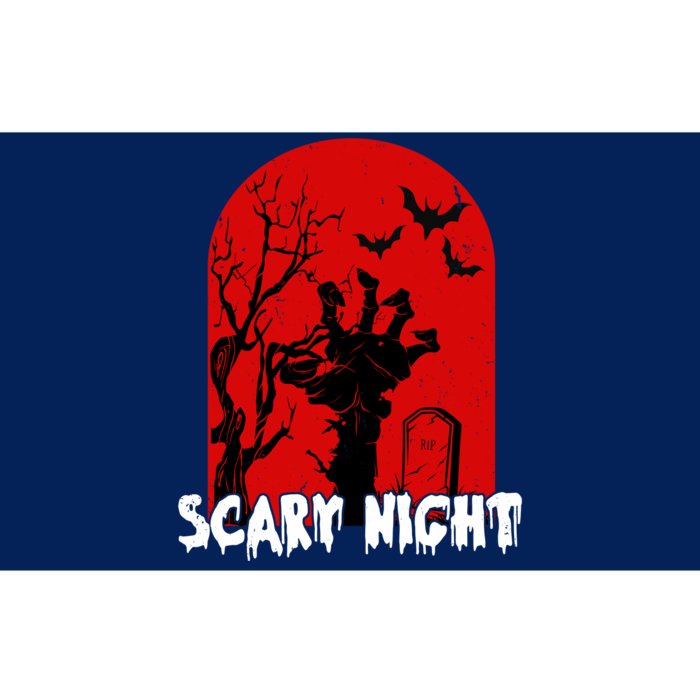 Scary Night Spooky Graveyard Halloween Bumper Sticker