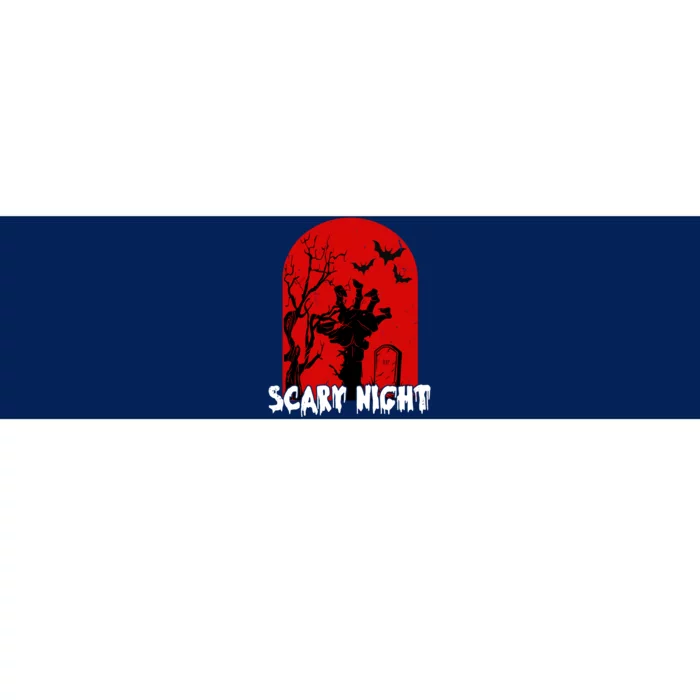 Scary Night Spooky Graveyard Halloween Bumper Sticker