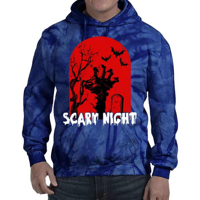 Scary Night Spooky Graveyard Halloween Tie Dye Hoodie