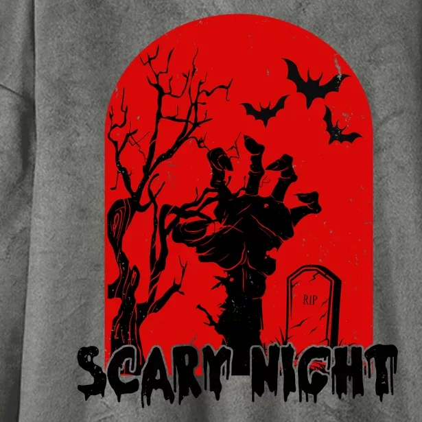 Scary Night Spooky Graveyard Halloween Hooded Wearable Blanket