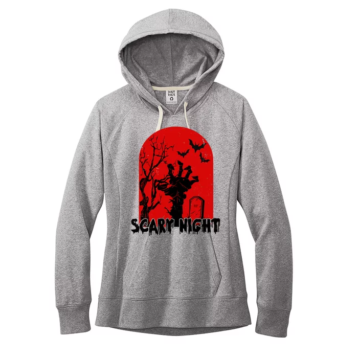 Scary Night Spooky Graveyard Halloween Women's Fleece Hoodie