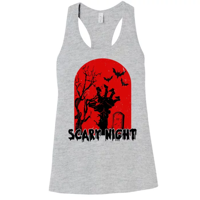 Scary Night Spooky Graveyard Halloween Women's Racerback Tank