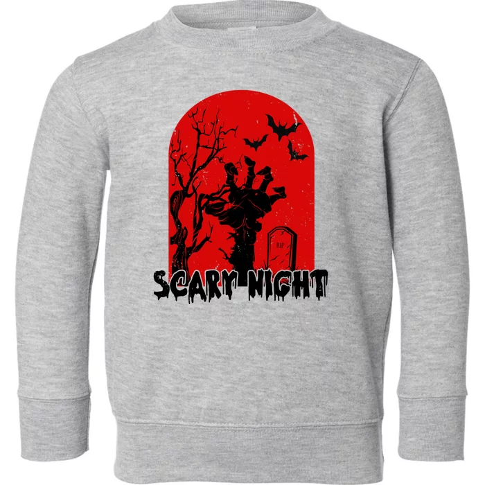 Scary Night Spooky Graveyard Halloween Toddler Sweatshirt