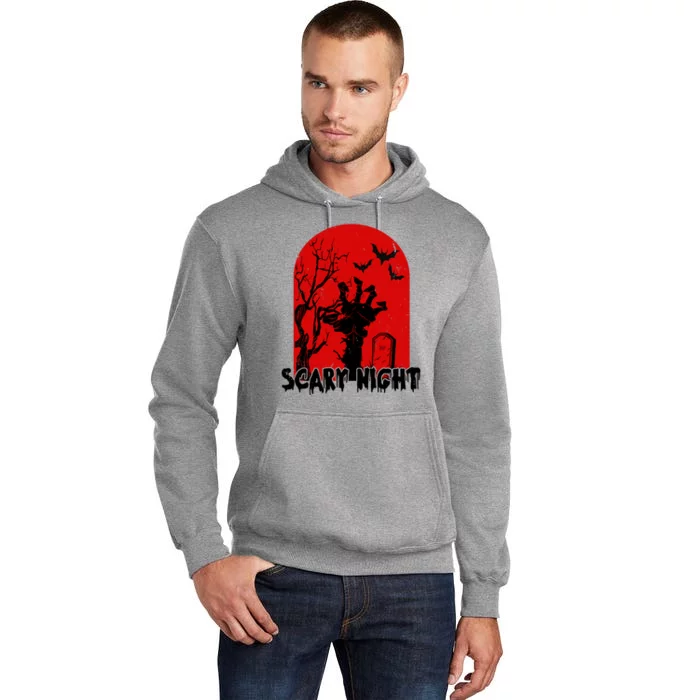 Scary Night Spooky Graveyard Halloween Tall Hoodie