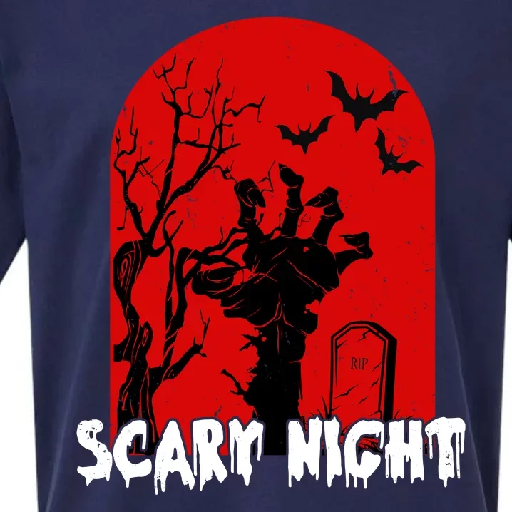 Scary Night Spooky Graveyard Halloween Sueded Cloud Jersey T-Shirt