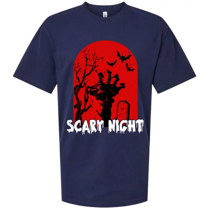 Scary Night Spooky Graveyard Halloween Sueded Cloud Jersey T-Shirt