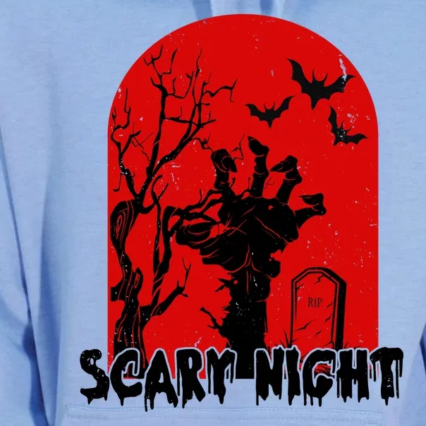 Scary Night Spooky Graveyard Halloween Unisex Surf Hoodie