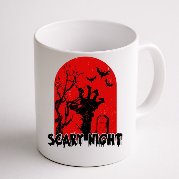 Scary Night Spooky Graveyard Halloween Front & Back Coffee Mug