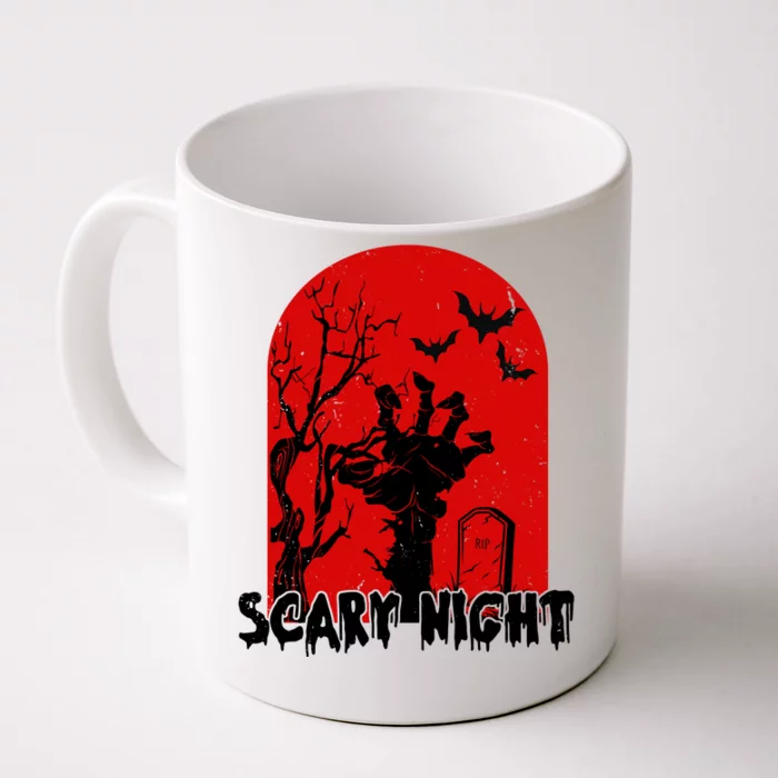 Scary Night Spooky Graveyard Halloween Front & Back Coffee Mug