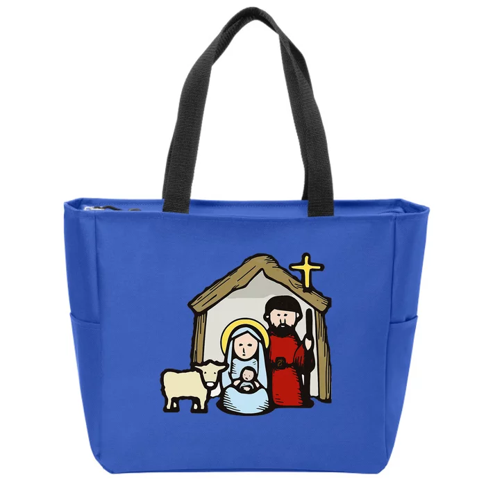 Simple Nativity Zip Tote Bag