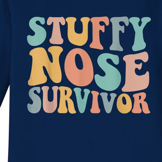 Stuffy Nose Survivor Funny Baby Long Sleeve Bodysuit