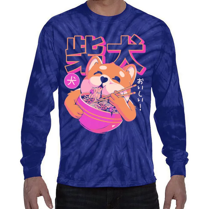 Shiba Noodles Tie-Dye Long Sleeve Shirt