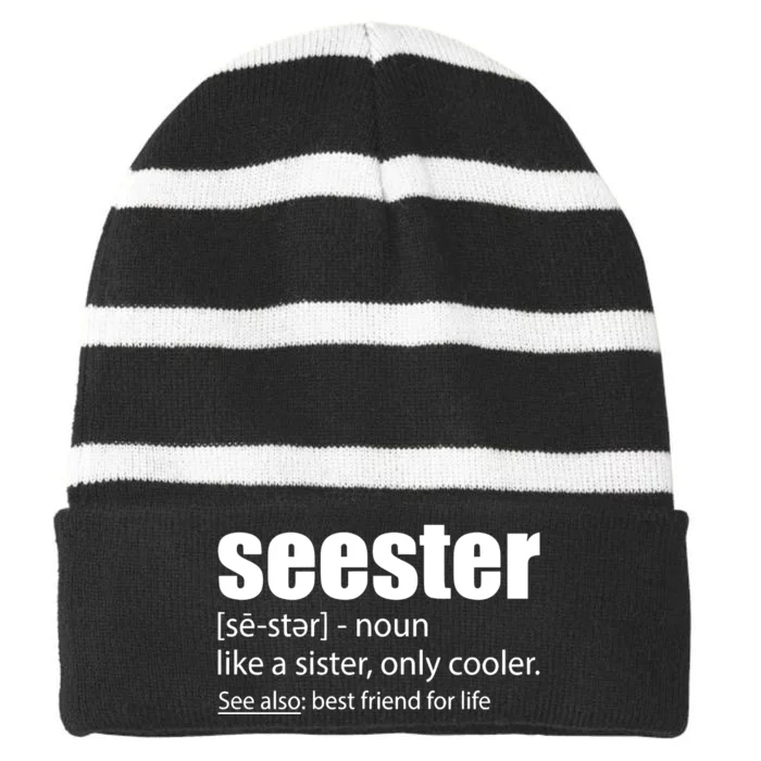 Seester Noun Seester Definition Striped Beanie with Solid Band