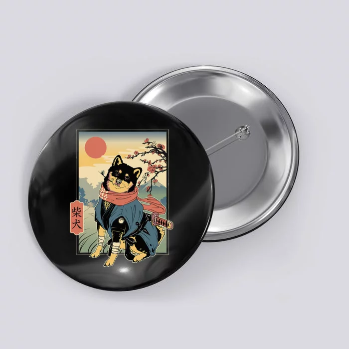 Shiba Ninja Samurai Dogs Pet Days For Friends Family Button