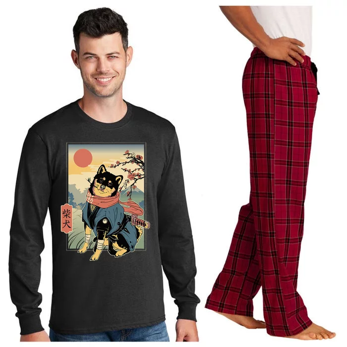 Shiba Ninja Samurai Dogs Pet Days For Friends Family Long Sleeve Pajama Set