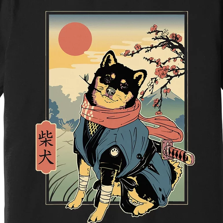 Shiba Ninja Samurai Dogs Pet Days For Friends Family Premium T-Shirt