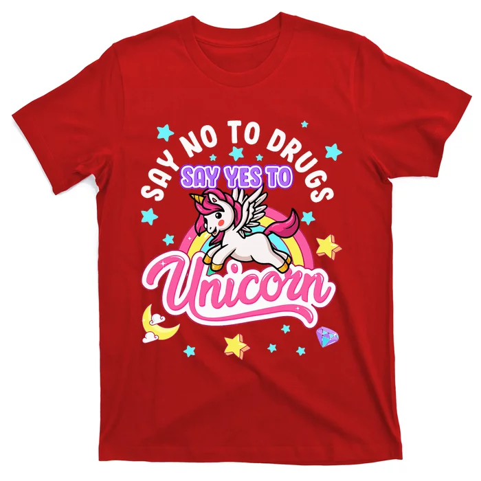 Say No Say Yes to Unicorns Red Ribbon Week T-Shirt