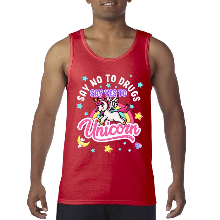 Say No Say Yes to Unicorns Red Ribbon Week Tank Top