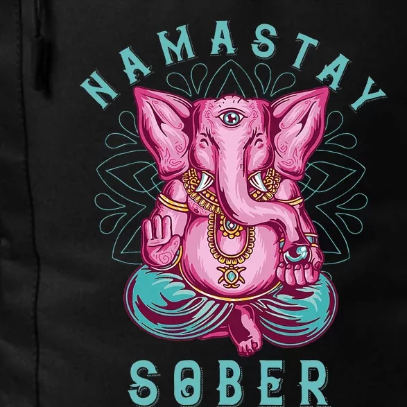 Sobriety Namastay Sober Elephant 12 Step Recovery Buddha Daily Commute Backpack