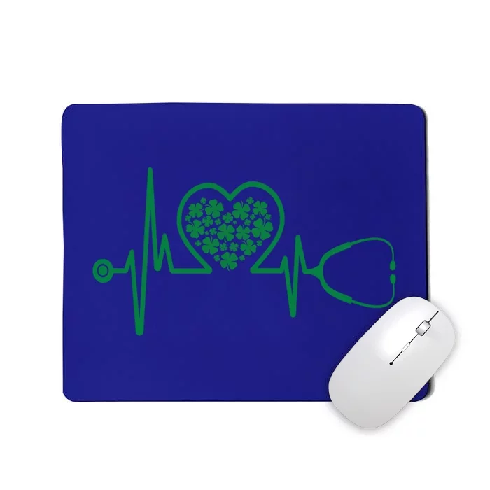 Shamrock Nurse Stethoscopes Heartbeat St Patrick’S Day Funny Gift Mousepad