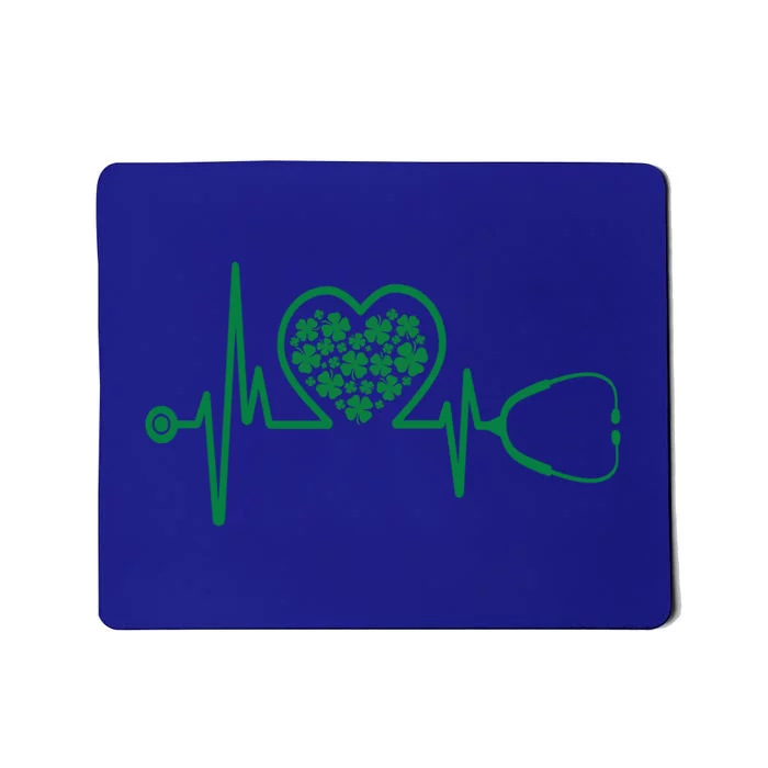 Shamrock Nurse Stethoscopes Heartbeat St Patrick’S Day Funny Gift Mousepad