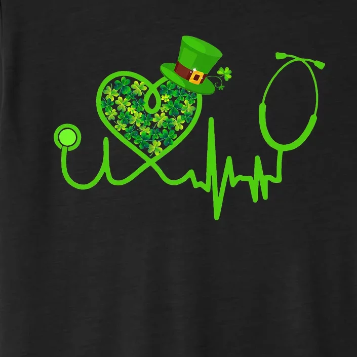 Stethoscope Nurse St Patrick's Day Lucky Nurse Shamrock ChromaSoft Performance T-Shirt