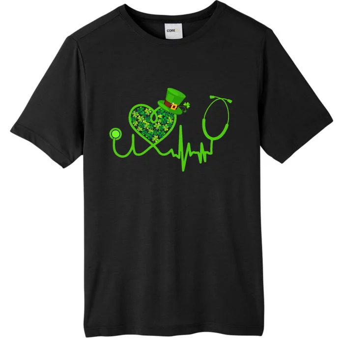 Stethoscope Nurse St Patrick's Day Lucky Nurse Shamrock ChromaSoft Performance T-Shirt