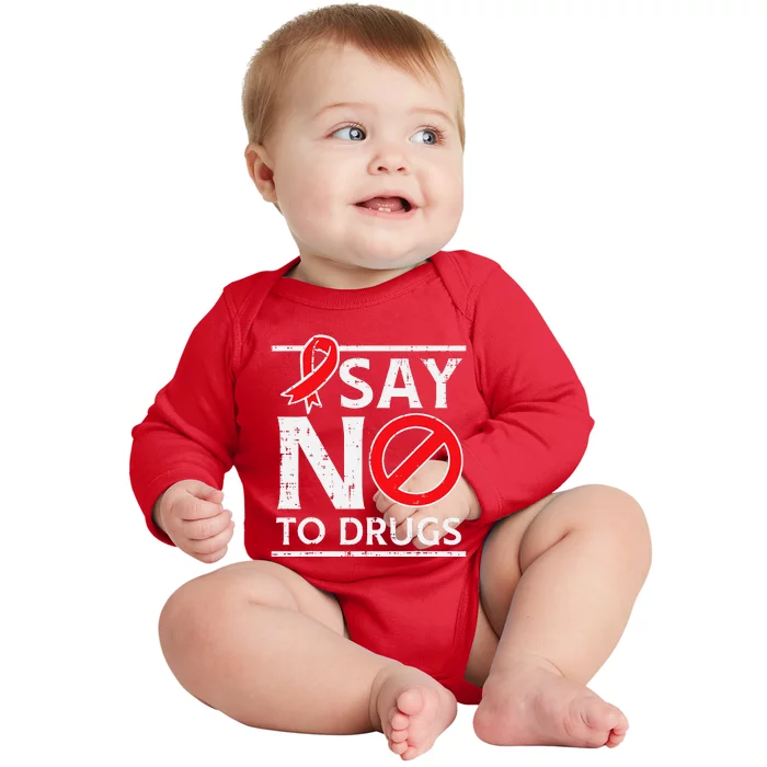 Say No To Red Ribbon Week Awareness Baby Long Sleeve Bodysuit