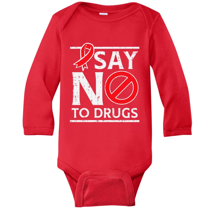 Say No To Red Ribbon Week Awareness Baby Long Sleeve Bodysuit