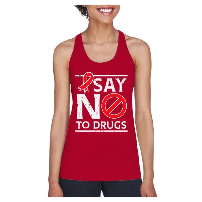 Say No To Red Ribbon Week Awareness Women's Racerback Tank