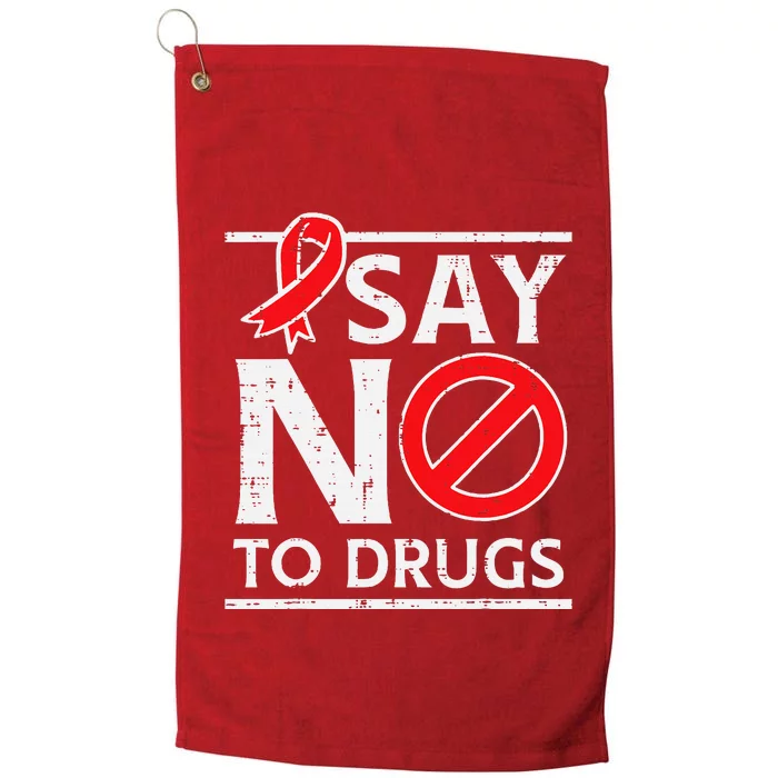 Say No To Red Ribbon Week Awareness Platinum Collection Golf Towel