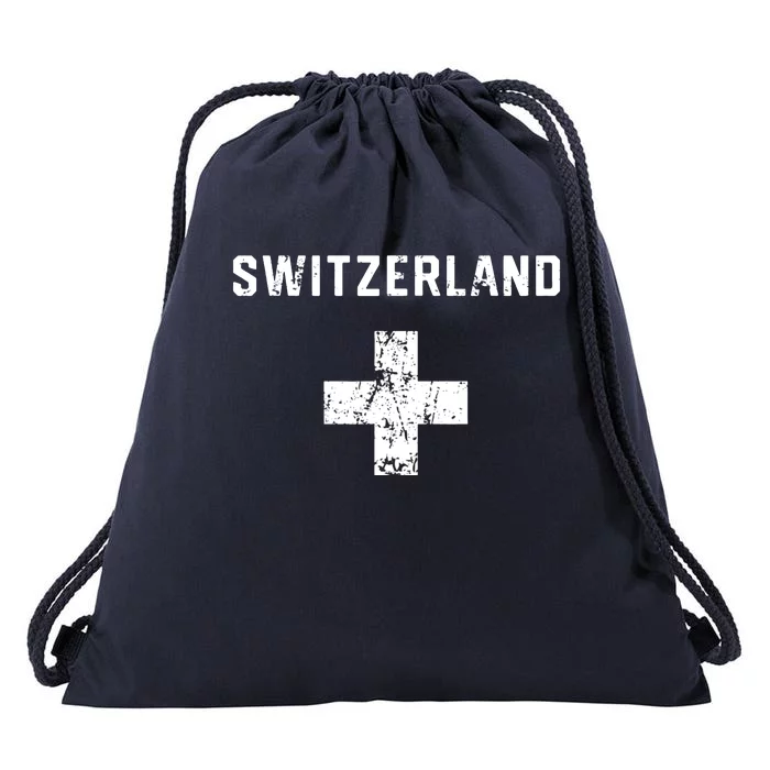 Switzerland National Team Swiss Jersey Retro Vintage Drawstring Bag