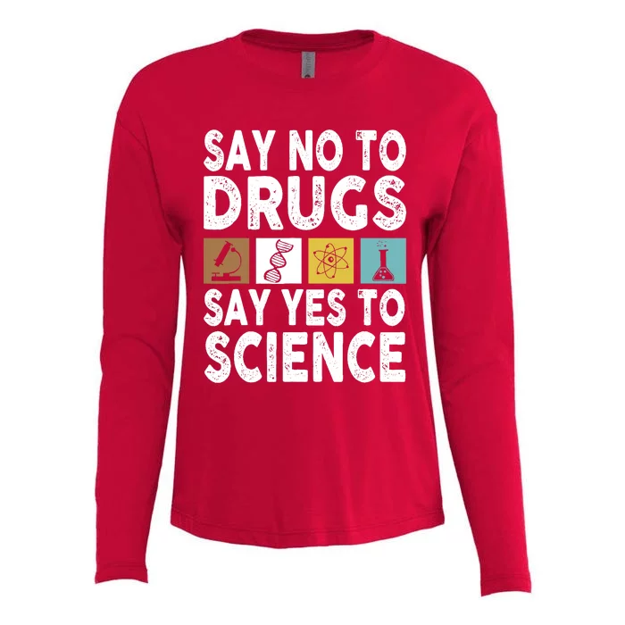 Say No To Drugs Say Yes To Science Antidrug Red Ribbon Week Womens Cotton Relaxed Long Sleeve T-Shirt