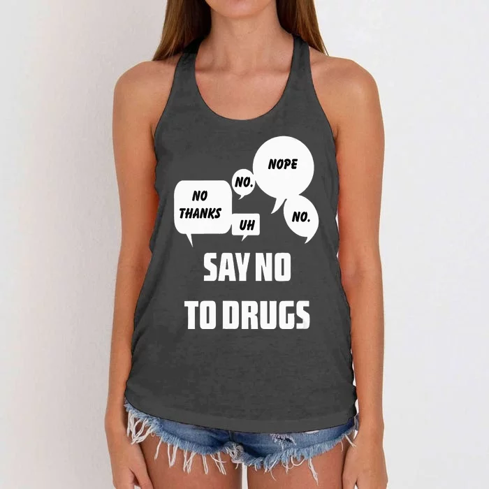 Say No To Drugs Support Red Ribbon Awareness Week Women's Knotted Racerback Tank