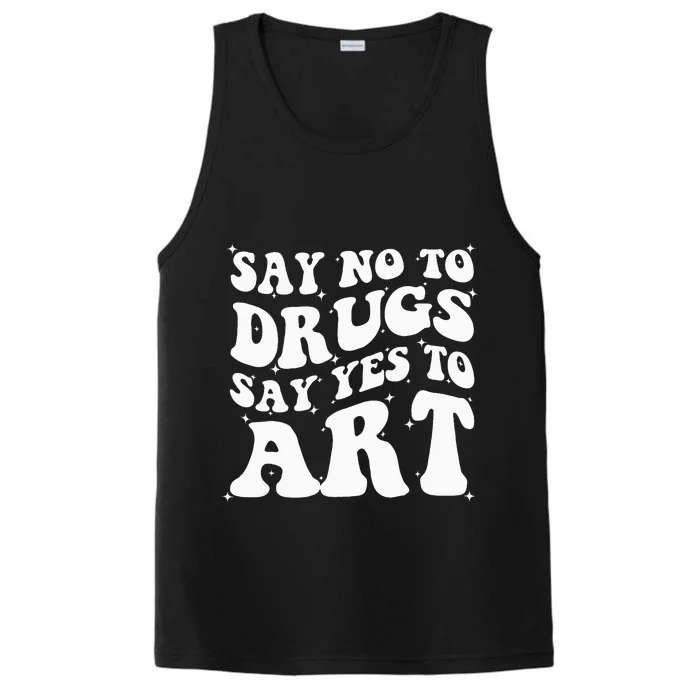 Say No To Drugs Say Yes To Art Red Ribbon Week Groovy Performance Tank