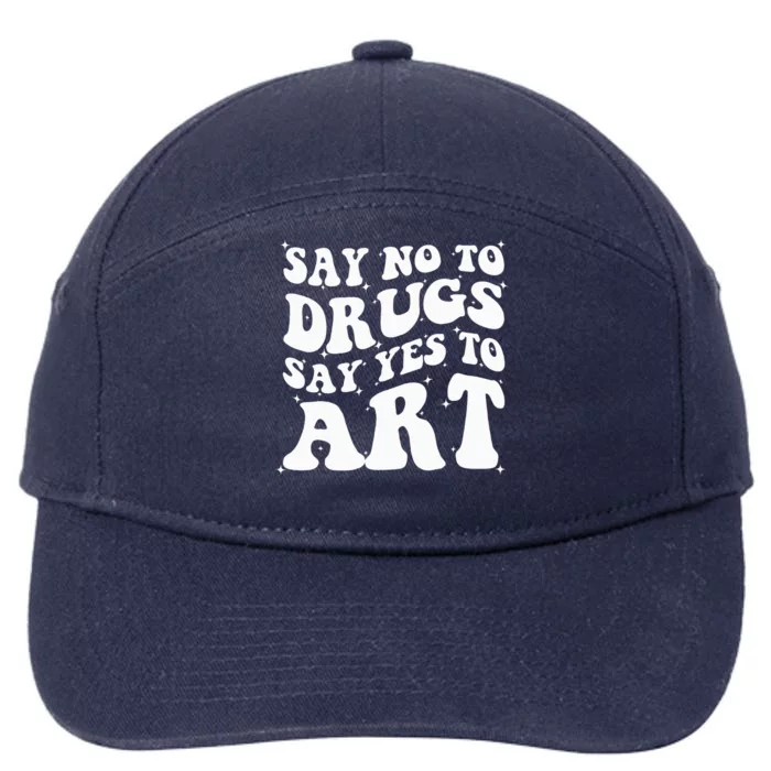 Say No To Drugs Say Yes To Art Red Ribbon Week Groovy 7-Panel Snapback Hat