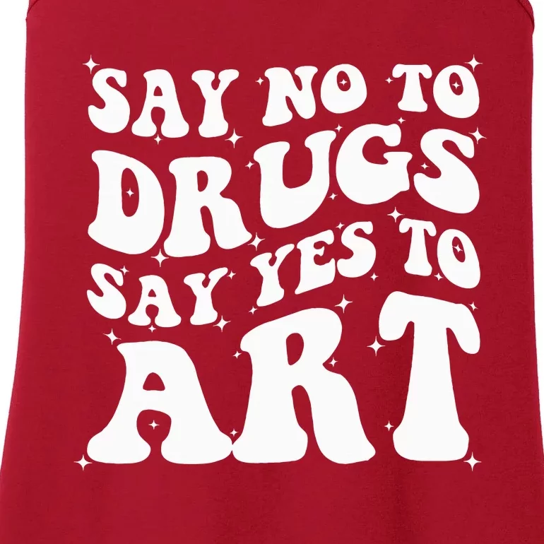 Say No To Drugs Say Yes To Art Red Ribbon Week Groovy Ladies Essential Tank