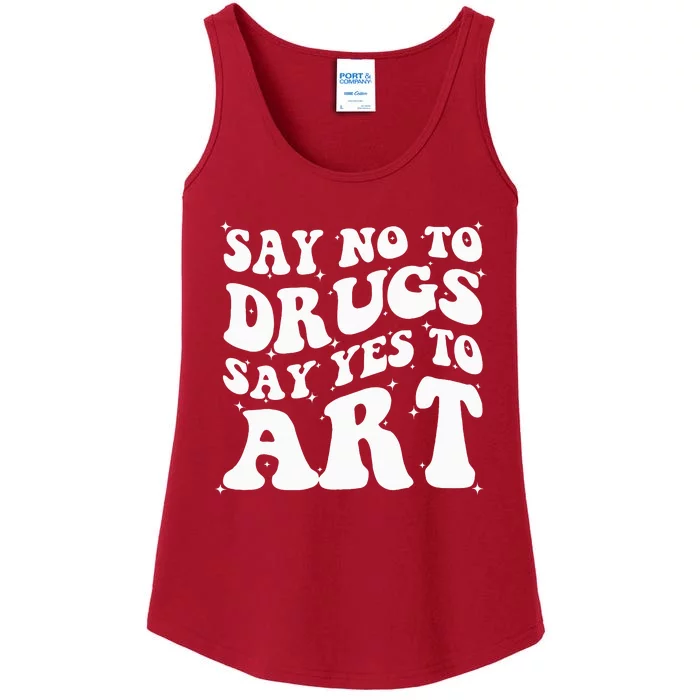 Say No To Drugs Say Yes To Art Red Ribbon Week Groovy Ladies Essential Tank